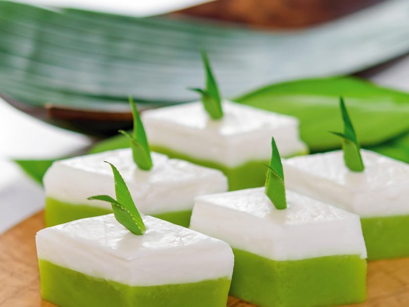 Kuih Talam — two-layer pandan and santan kuih